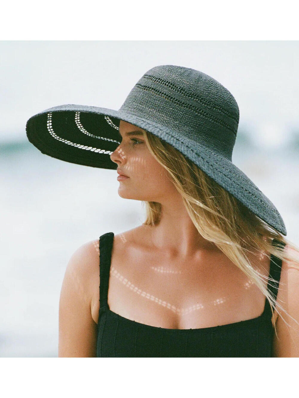 NWT Free People Lack of Color Riviera Ultrawide Noir ~ Black Hat Medium